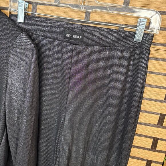 Steve Madden Black Shimmer Pajama Set Size Small - Picture 4 of 7